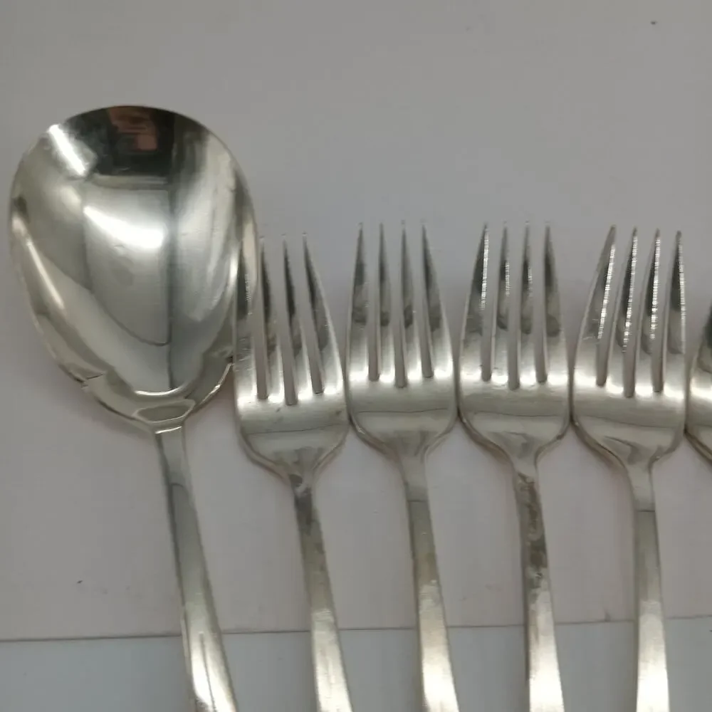 7X SF Rogers Bros SYLVIA International SilverPlate Serving Spoon Salad Forks